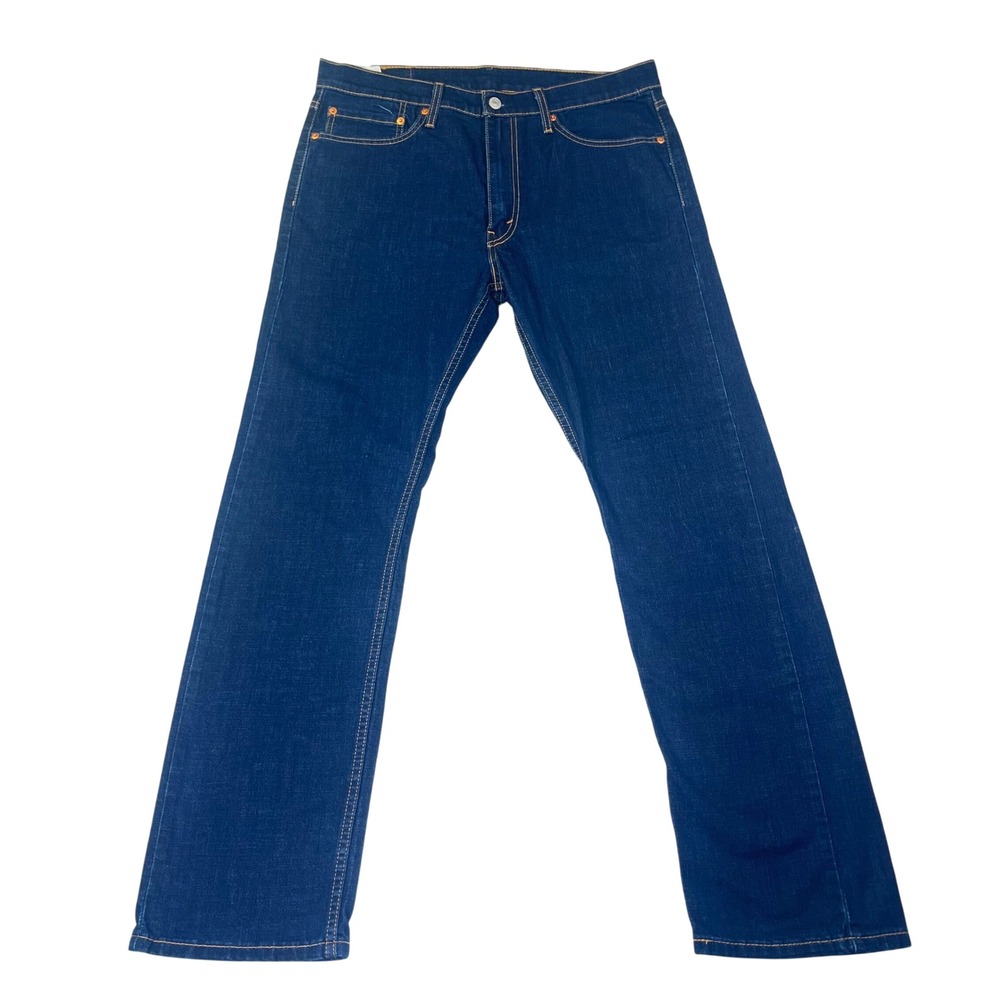 Levi Strauss 513 Slim Straight Jeans Mens 34x32 Dark Wash Denim Casual Classic